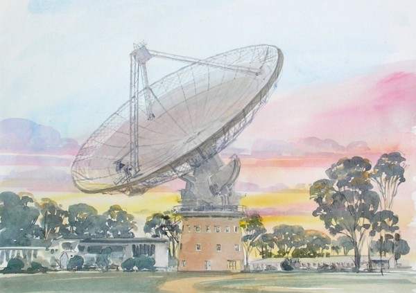 Parkes Radio Telescope, western sunset